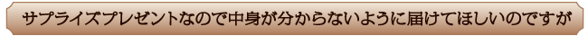 サプライズプレゼントなので