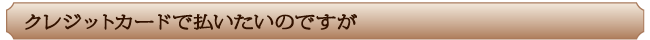 クレジットカードで払いたいのですが